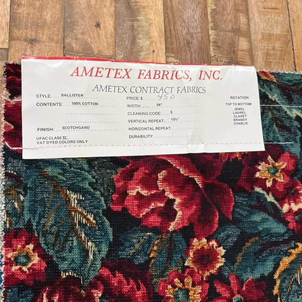 Ametex Fabric Squares 5 Floral Sample Sheets 26.5